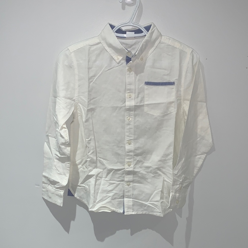 Boys White Button-Down Shirt 10-12